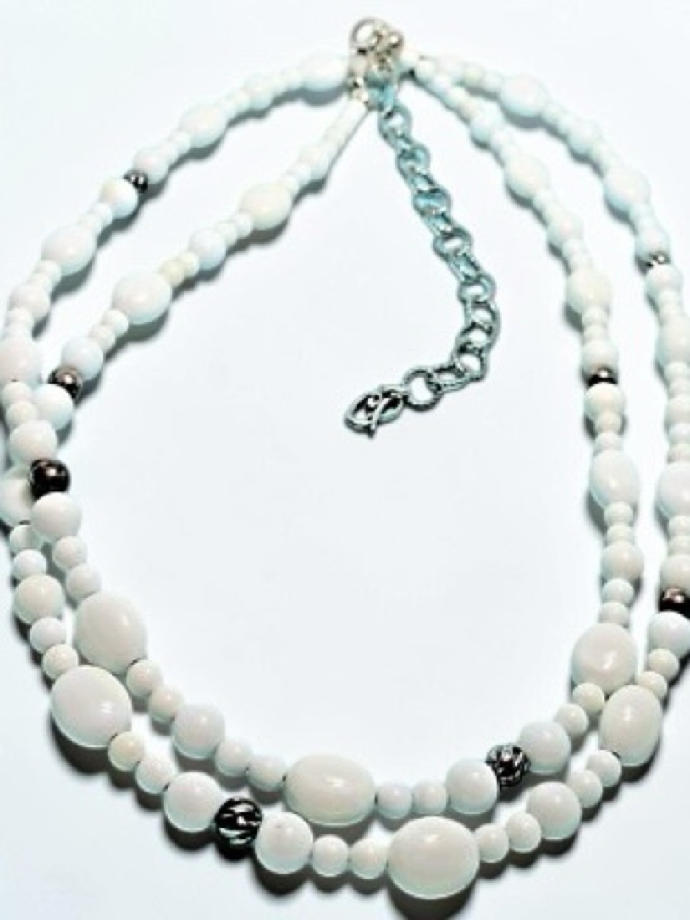 Carolyn Pollack Relios Sterling White Agate Necklace & Earrings Set CP 32”-36” - Picture 17 of 17